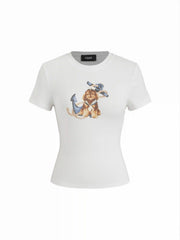 Cotton-blend Dog & Anchor Graphic Tee