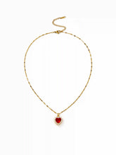 HEART & ZIRCON PENDANT NECKLACE