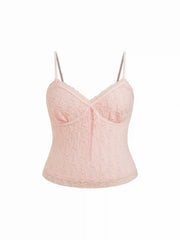 Lace Textured Sweetheart Neckline Cami Top Curve & Plus