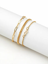 3 PCS LETTER CHAIN BRACELET SET