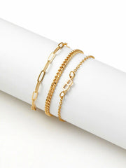 3 PCS LETTER CHAIN BRACELET SET
