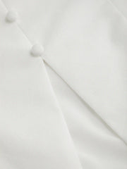Linen-blend Scoop Neck Lace Trim Short Sleeve Blouse