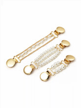 3PCS FAUX PEARL BEADED SWEATER CLIP
