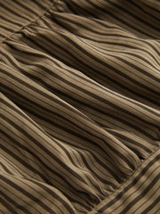 Low Rise Striped Metal Detail Bubble Hem Micro Shorts