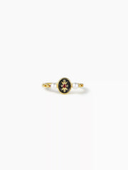 FAUX PEARL OVAL RING