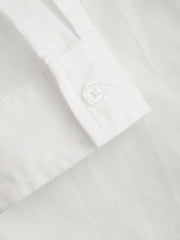 Cotton-blend Polo Stripe Waist-cinching Shirt