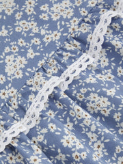 Mid Rise Floral Ruffle Maxi Skirt