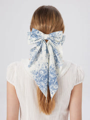 Toile de Jouy All-Over Print Bowknot Hair Clip
