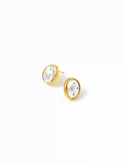 ZIRCON DECOR OVAL STUD EARRINGS