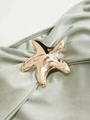 Sweetheart Neck Starfish Metal Detail One Piece Swimsuit