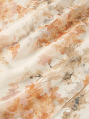 FLORAL PATTERN FAUX SILK SCARF