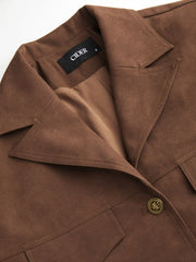 Suede Collar Oversized Shacket