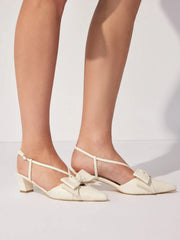 BOWKNOT SLINGBACK CHUNKY HEELS
