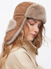 FAUX SUEDE FUZZY TRAPPER HAT