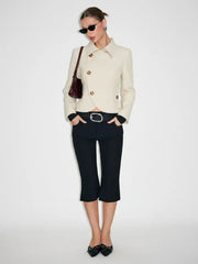 Asymmetrical Hem Cropped Jacket
