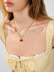 CHERRY BEADED NECKLACE