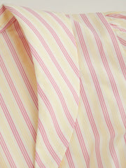 Cotton-blend Collar Stripe Button Shirt