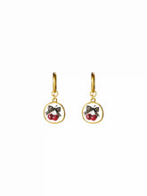 LEOPARD PRINT HEART & CHERRY DROP EARRINGS