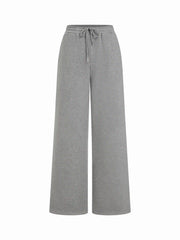 Fleece-lined Mid Rise Solid Straight Leg Trousers