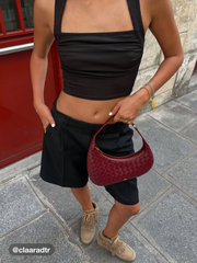 2 Pack Solid Ruched Square Neck Crop Top