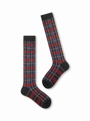 PLAID OVER THE CALF SOCKS
