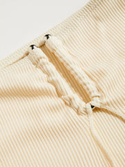 V-neck Solid O-Ring Halter Cheeky Bikini Swimsuit With Cover Up Beach Skirt