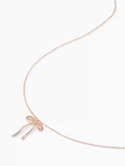 RHINESTONE DECOR BOWKNOT PENDANT NECKLACE