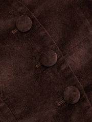 Velvet V-neck Split Button Jacket