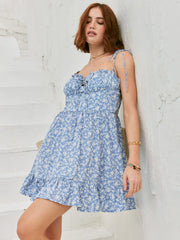 Ditsy Floral Tie Shoulder Mini Dress