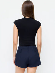 Mid-Rise A-Line Shorts