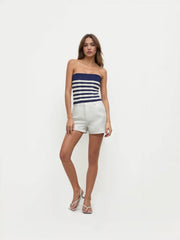 Below Deck Stripe Bandeau Knit Top