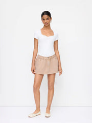 Denim Low Rise A-line Mini Skirt