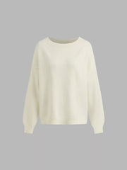 Knit Asymmetrical Neck Oversized Sweater