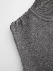 Knit Stand Collar Cut Out Cinched Waist Top