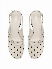 POLKA DOT SLINGBACK CHUNKY HEELS