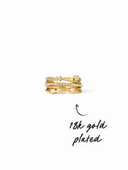 18K GOLD PLATED STAINLESS STEEL ZIRCON DECOR RING