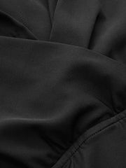 Collar Solid Ruched Long Sleeve Shirt Bodysuit