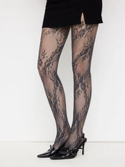 FLORAL JACQUARD LACE TIGHTS