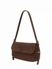 FAUX SUEDE SHOULDER BAG