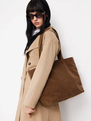 FAUX SUEDE TOTE BAG