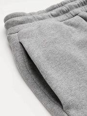 Fleece-lined Mid Rise Solid Straight Leg Trousers
