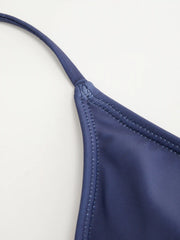 High Stretch V-neck Criss Cross Triangle Bikini Set