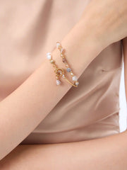 DOUBLE LAYER NATURAL STONE BEADED BRACELET