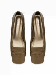 SQUARE TOE CHUNKY HEELS