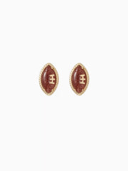 FOOTBALL 14K GOLD PLATED COPPER STUD EARRINGS