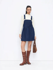 Denim A-line Pinafore Mini Dress