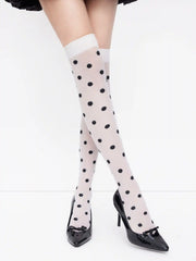 POLKA DOT OVER THE KNEE SOCKS