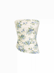Floral Ruched Bandeau Top