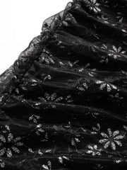 Lace Ruched Rhinestone Heart Cut Out Tube Mini Dress