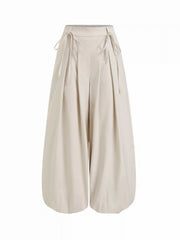 Low Rise Drawstring Barrel-leg Trousers